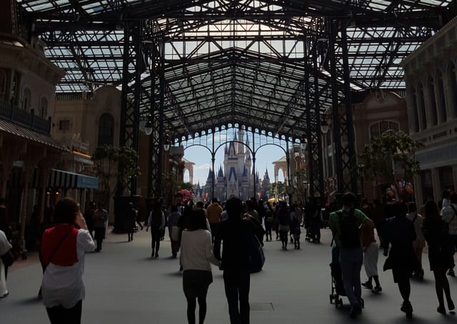 Entering Tokyo Disney.