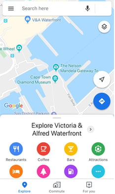 Google maps mobile view
