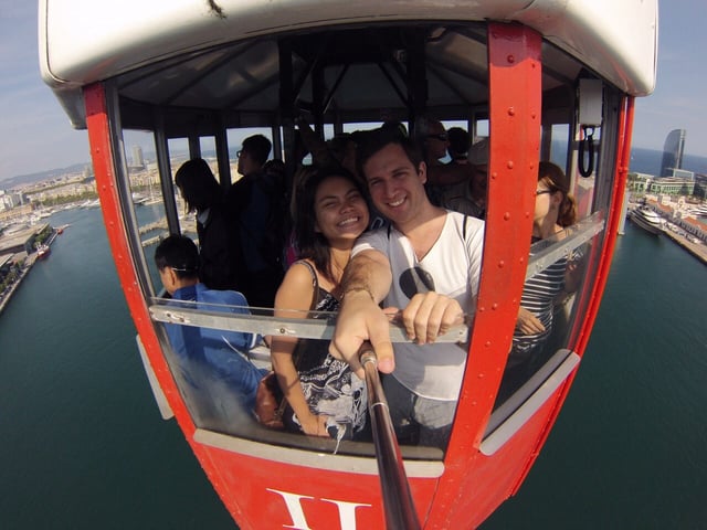 (Barcelona Cable Car) Traveling Abroad bringing new sights.