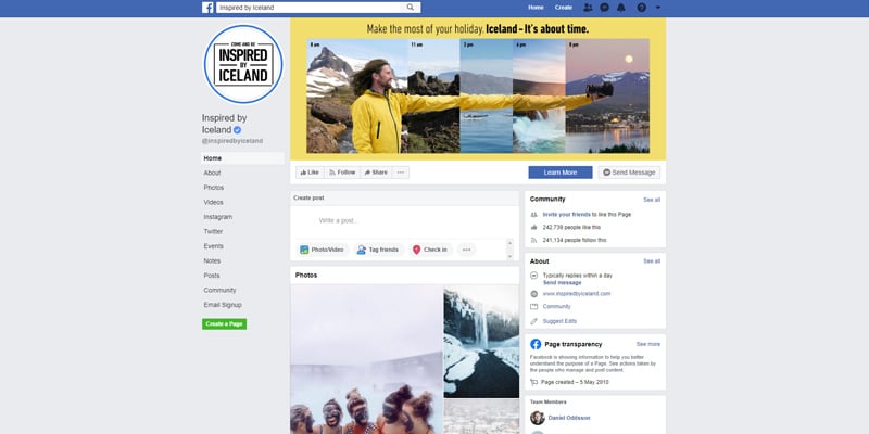 Inspired By Iceland FB messenger Learn More CTA